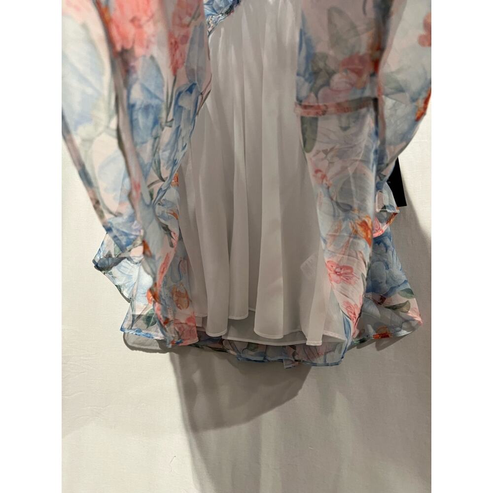 Lulus Floral Halter Chiffon Mini Dress Small NWT Romantic Tiered Ruffle - Picture 6 of 11